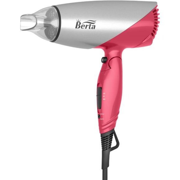 Folding Handle Hair Dryer Ceramic Negative Ionic Blow Dryer with Nozzle